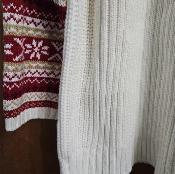 Coldwater Creek Christmas Sweater Ivory With Red Accents Size 3 XL - Picture 6 of 9